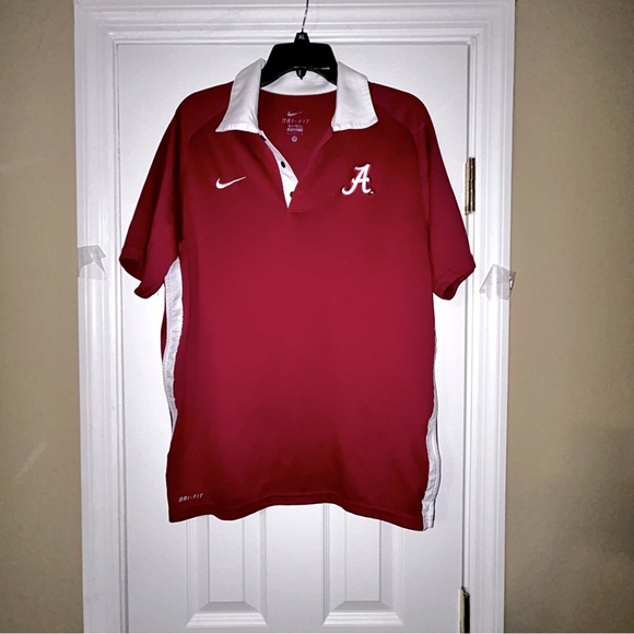 Nike Other - Nike Alabama Red and White Dri-FIT Golf Polo Top Size Medium